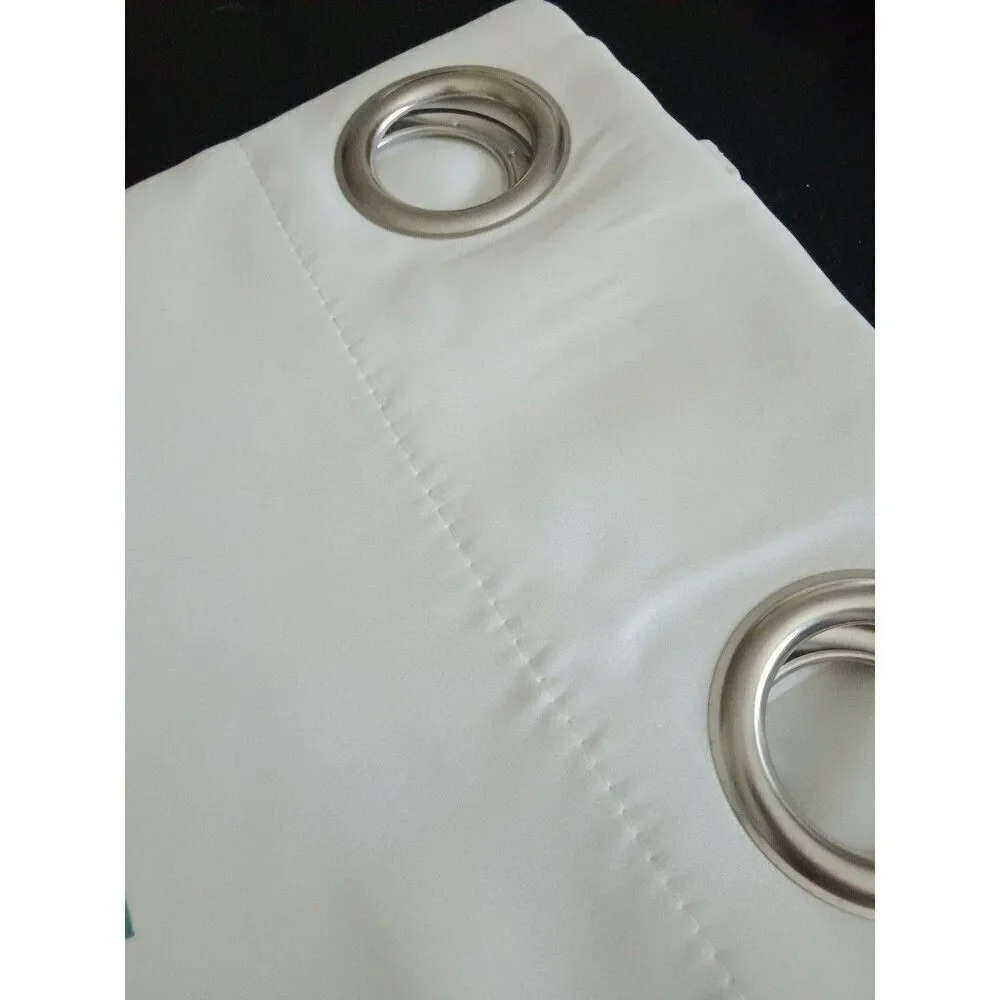 2 Curtain Panels White Grommet Lien 52